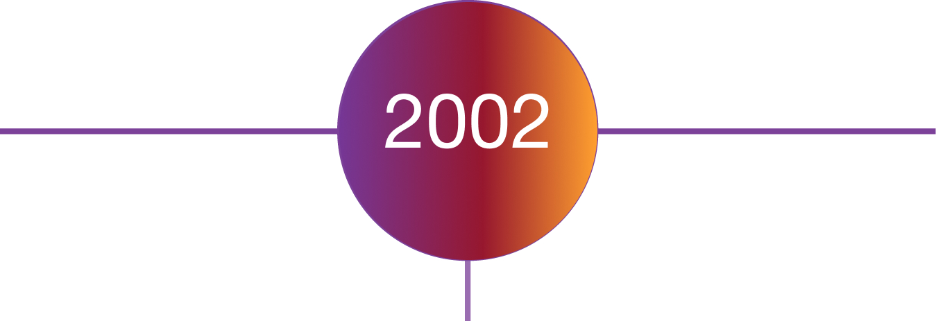 Timeline icon displaying the year 2002